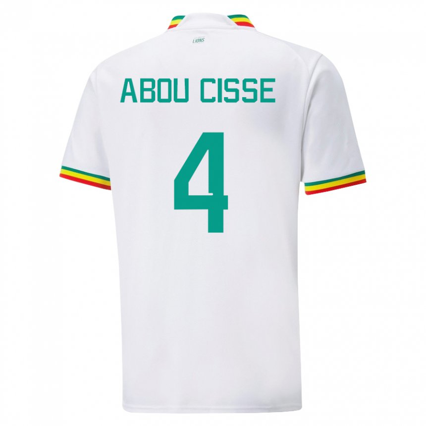 Homem Camisola Senegalesa Pape Abou Cisse #4 Branco Principal 22-24 Camisa