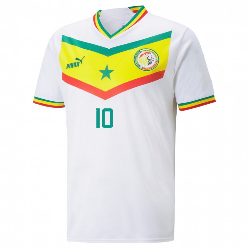 Homem Camisola Senegalesa Sadio Mane #10 Branco Principal 22-24 Camisa