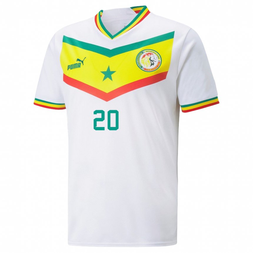 Homem Camisola Senegalesa Bamba Dieng #20 Branco Principal 22-24 Camisa