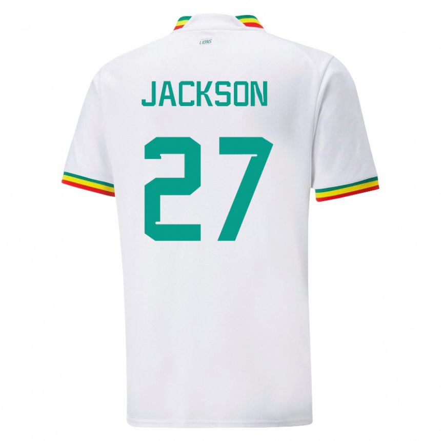 Homem Camisola Senegalesa Nicolas Jackson #27 Branco Principal 22-24 Camisa