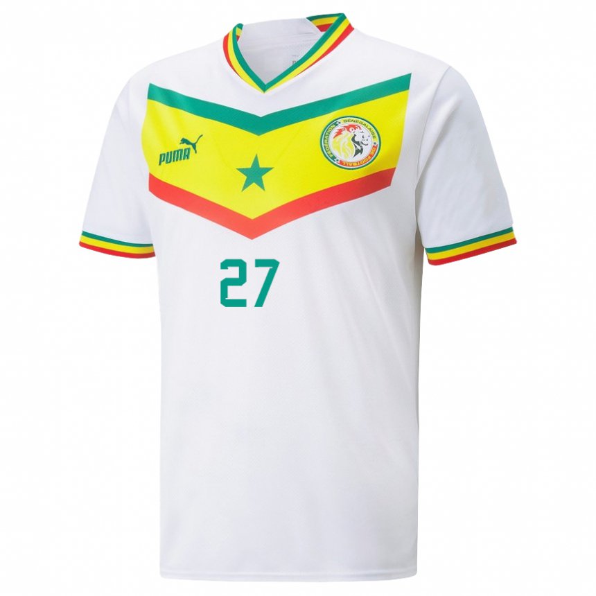 Homem Camisola Senegalesa Nicolas Jackson #27 Branco Principal 22-24 Camisa