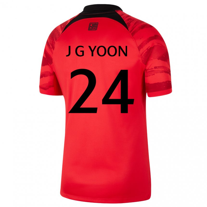 Homem Camisola Sul‑coreana Jong-gyu Yoon #24 Vermelho Preto Principal 22-24 Camisa