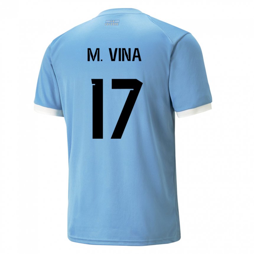 Homem Camisola Uruguaia Matias Vina #17 Azul Principal 22-24 Camisa