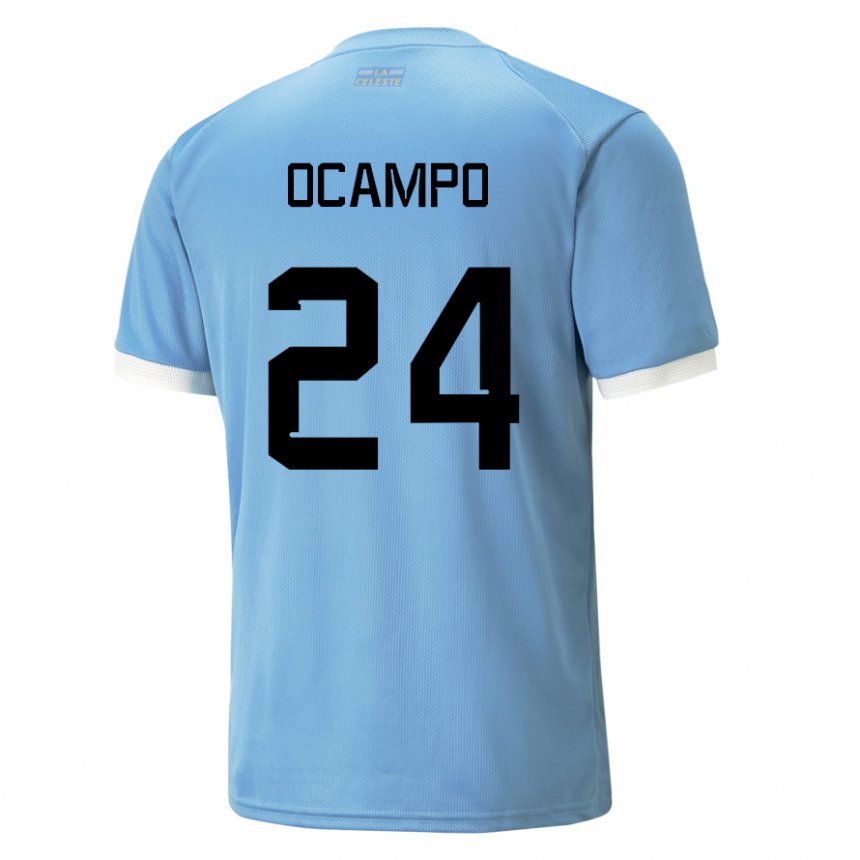 Homem Camisola Uruguaia Brian Ocampo #24 Azul Principal 22-24 Camisa