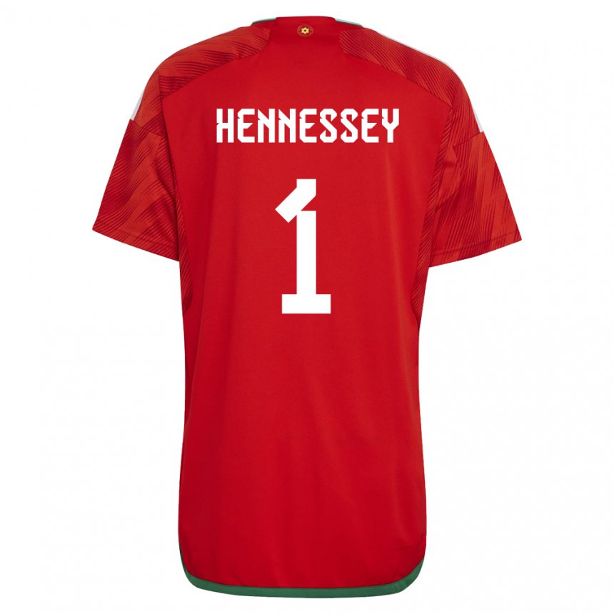 Homem Camisola Galesa Wayne Hennessey #1 Vermelho Principal 22-24 Camisa