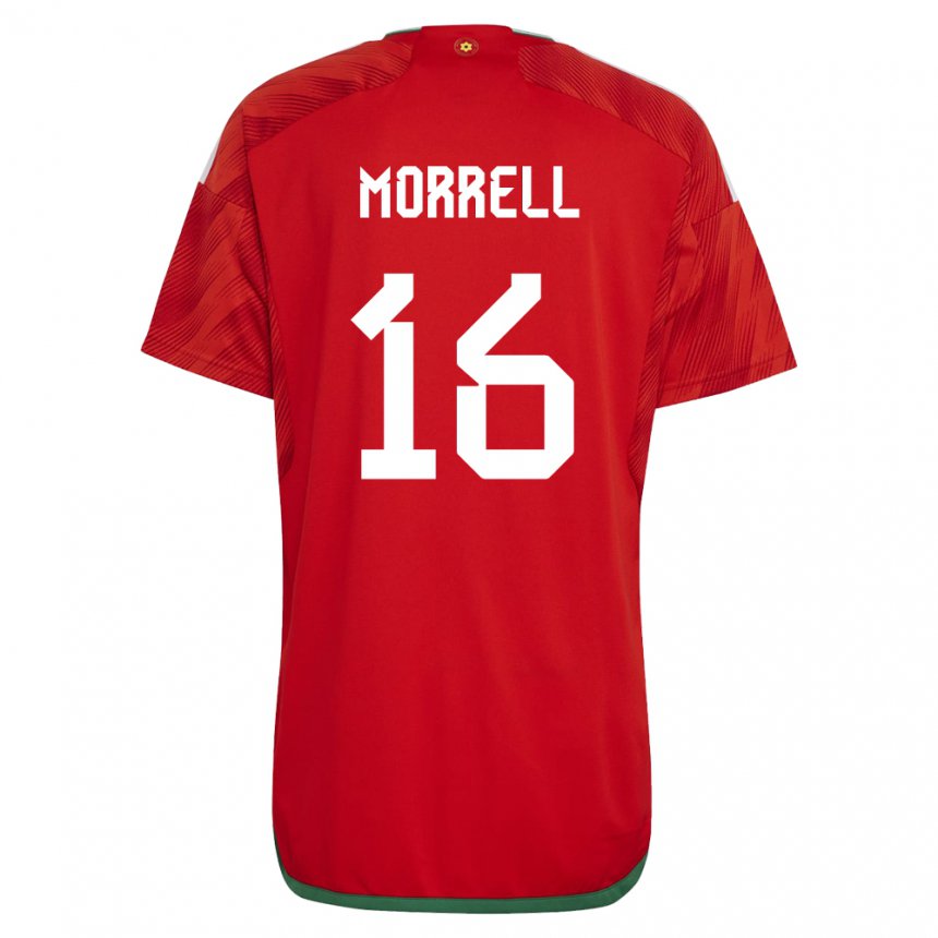 Homem Camisola Galesa Joe Morrell #16 Vermelho Principal 22-24 Camisa