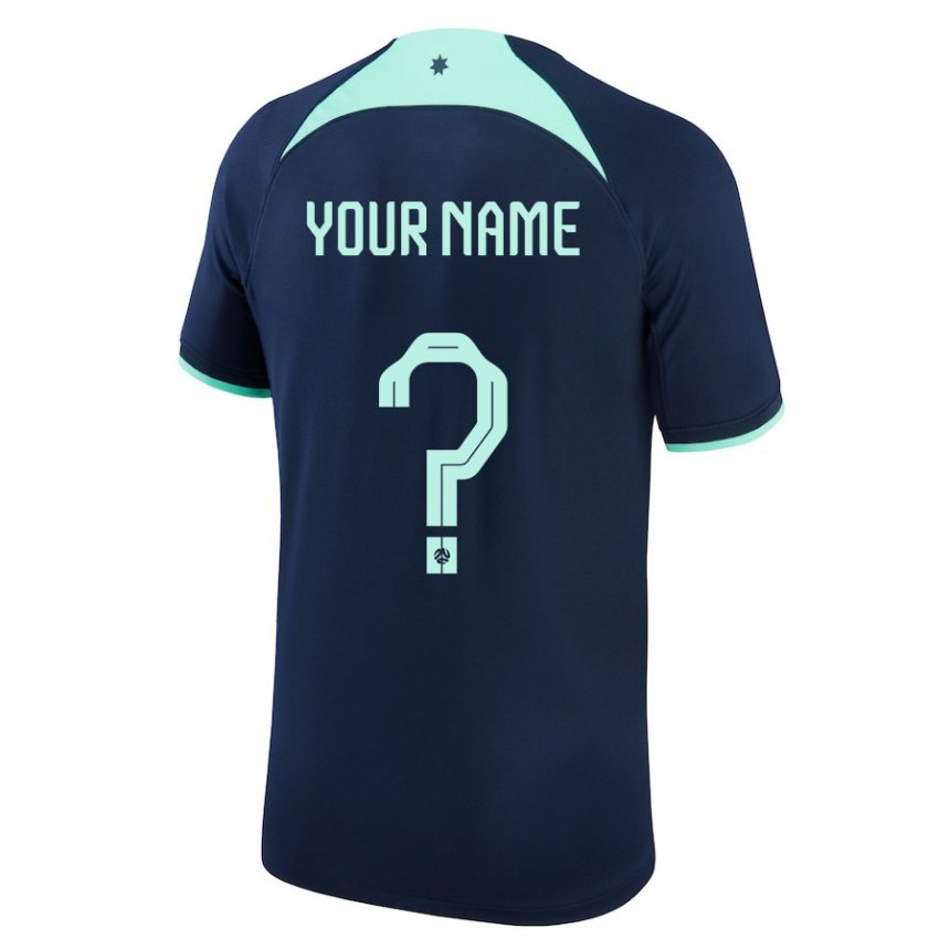 Homem Camisola Australiana Seu Nome #0 Azul Escuro Alternativa 22-24 Camisa