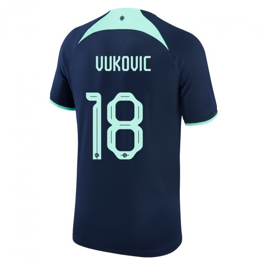 Homem Camisola Australiana Danny Vukovic #18 Azul Escuro Alternativa 22-24 Camisa