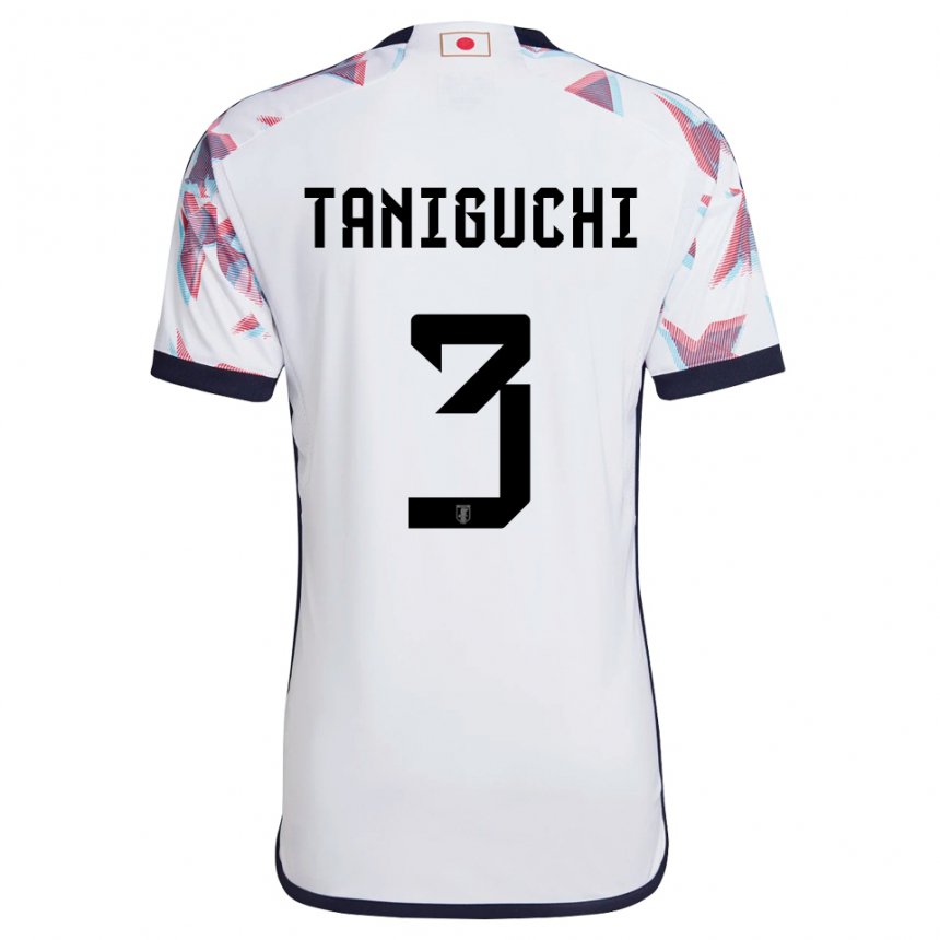 Homem Camisola Japonesa Shogo Taniguchi #3 Branco Alternativa 22-24 Camisa
