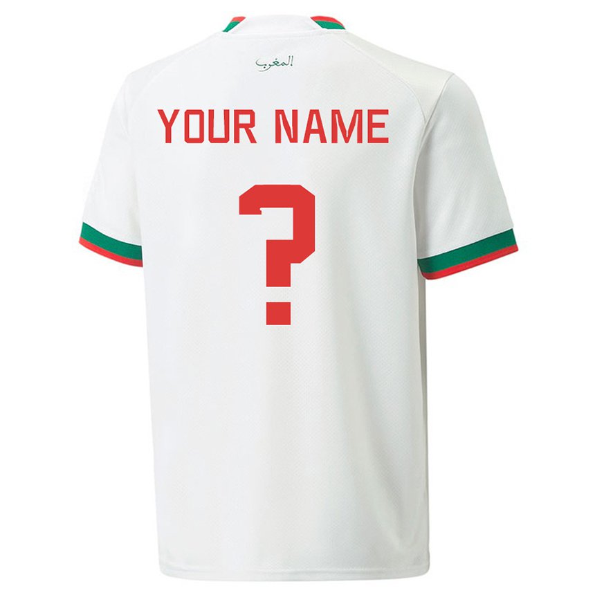 Homem Camisola Marroquina Seu Nome #0 Branco Alternativa 22-24 Camisa