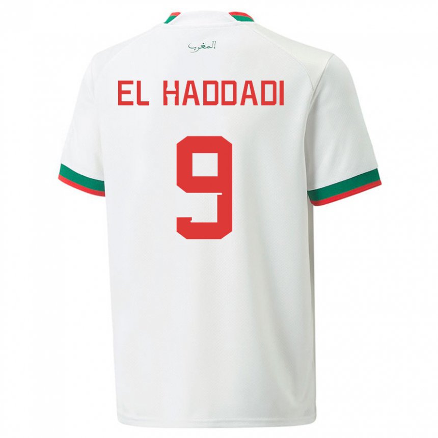 Homem Camisola Marroquina Munir El Haddadi #9 Branco Alternativa 22-24 Camisa