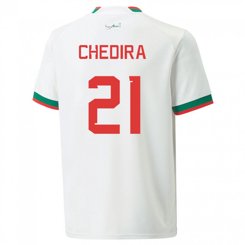 Homem Camisola Marroquina Walid Chedira #21 Branco Alternativa 22-24 Camisa