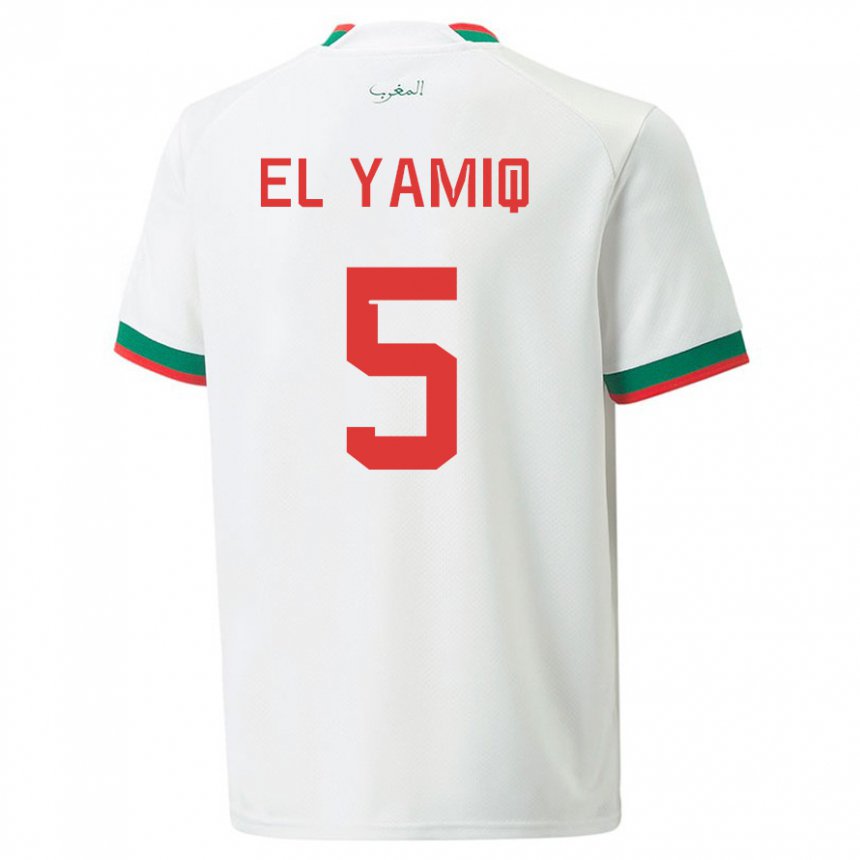 Homem Camisola Marroquina Jawad El Yamiq #5 Branco Alternativa 22-24 Camisa