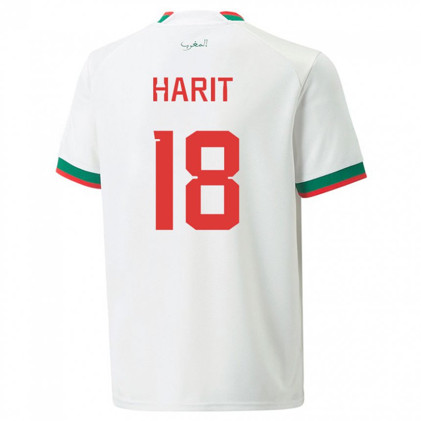 Homem Camisola Marroquina Amine Harit #18 Branco Alternativa 22-24 Camisa