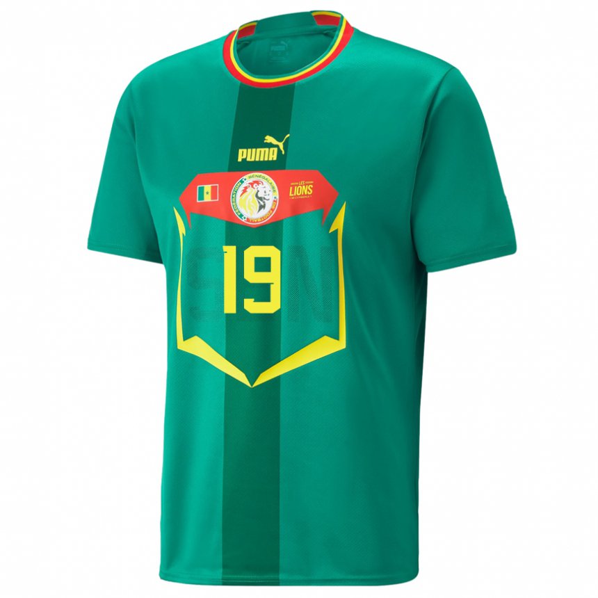 Homem Camisola Senegalesa Moussa Niakhate #19 Verde Alternativa 22-24 Camisa