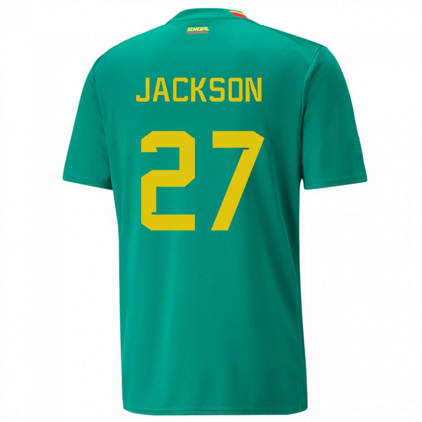 Homem Camisola Senegalesa Nicolas Jackson #27 Verde Alternativa 22-24 Camisa