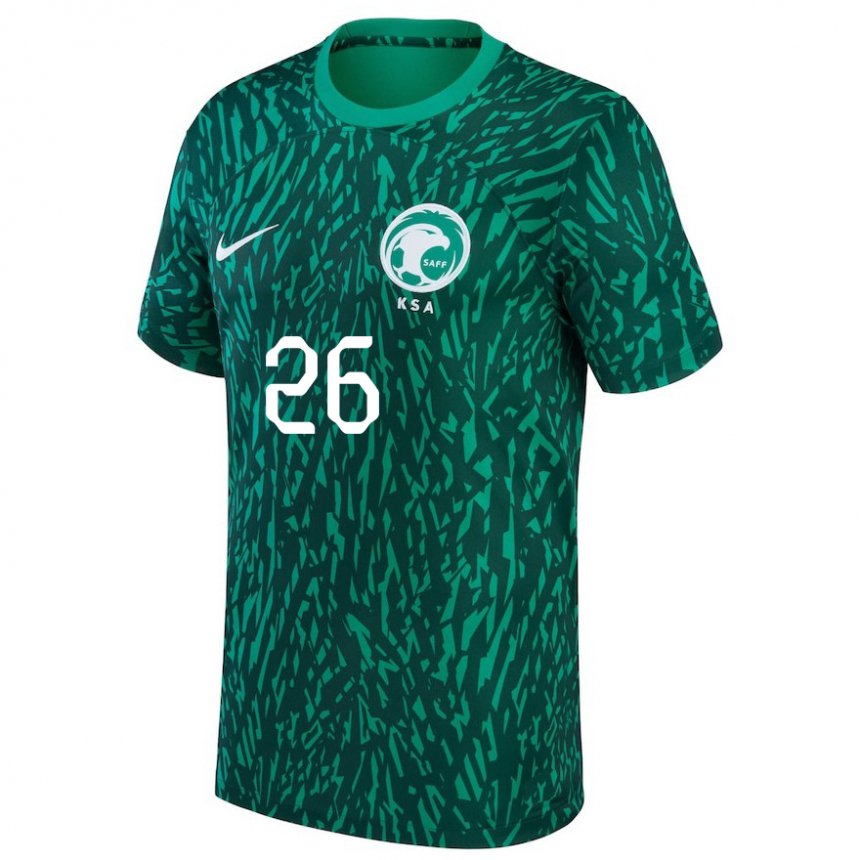 Homem Camisola Saudita Riyadh Sharahili #26 Verde Escuro Alternativa 22-24 Camisa