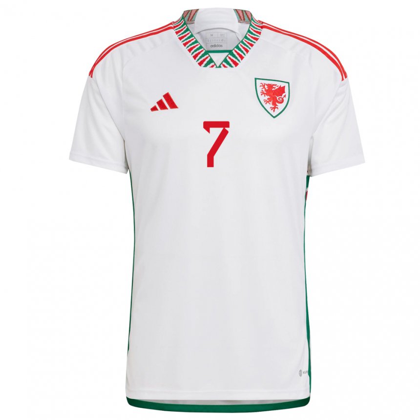 Homem Camisola Galesa Joe Allen #7 Branco Alternativa 22-24 Camisa