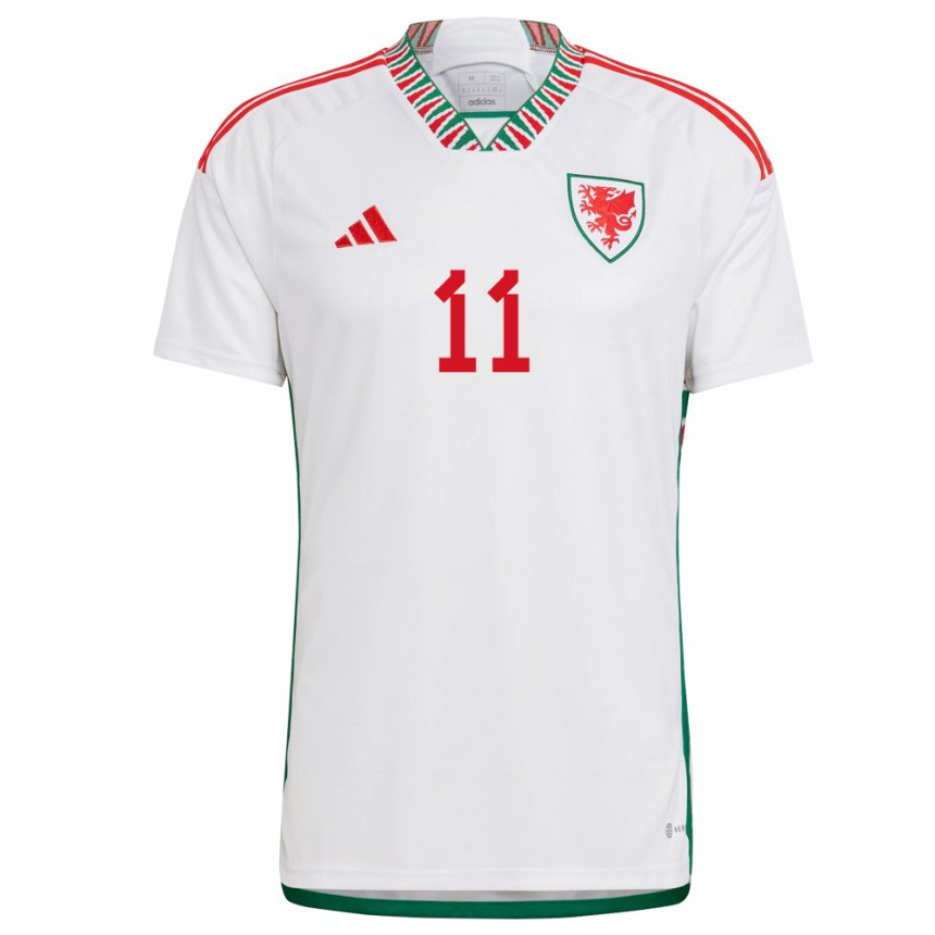 Homem Camisola Galesa Gareth Bale #11 Branco Alternativa 22-24 Camisa