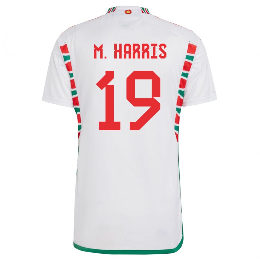 Homem Camisola Galesa Mark Harris #19 Branco Alternativa 22-24 Camisa