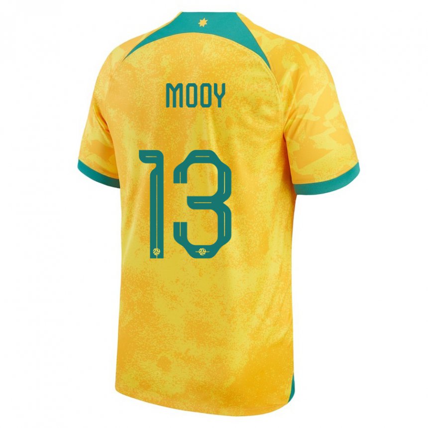 Mulher Camisola Australiana Aaron Mooy #13 Dourado Principal 22-24 Camisa