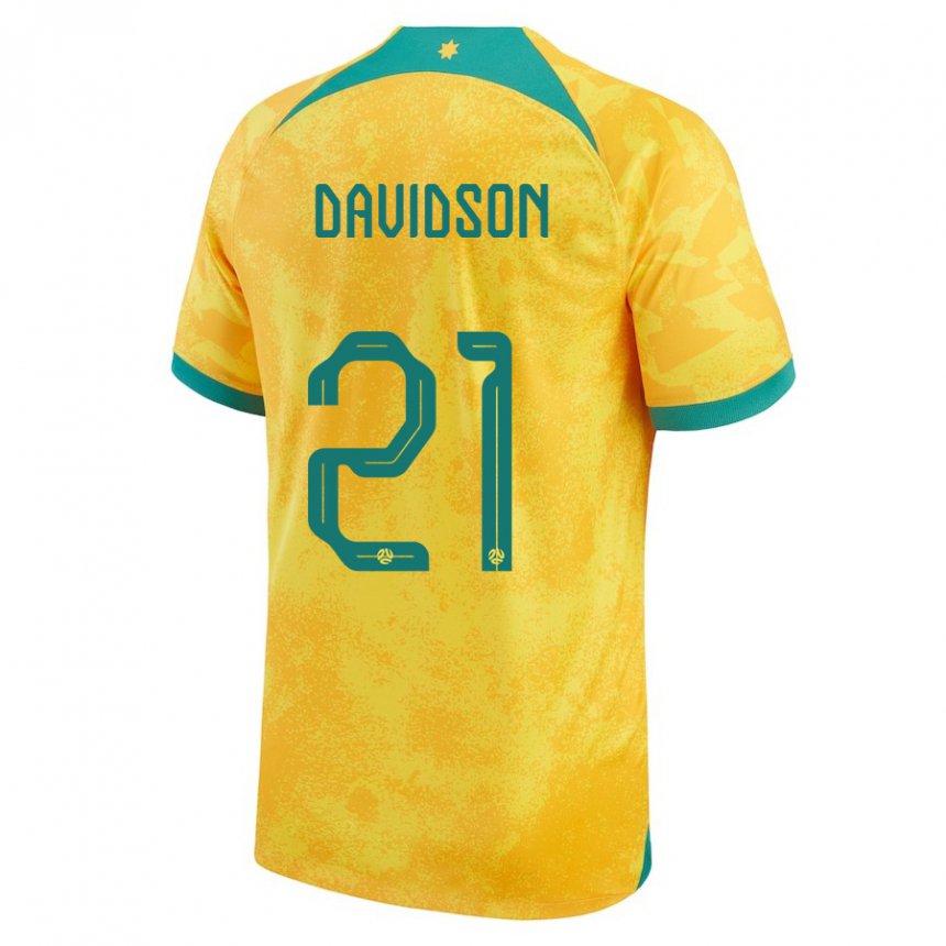 Mulher Camisola Australiana Jason Davidson #21 Dourado Principal 22-24 Camisa