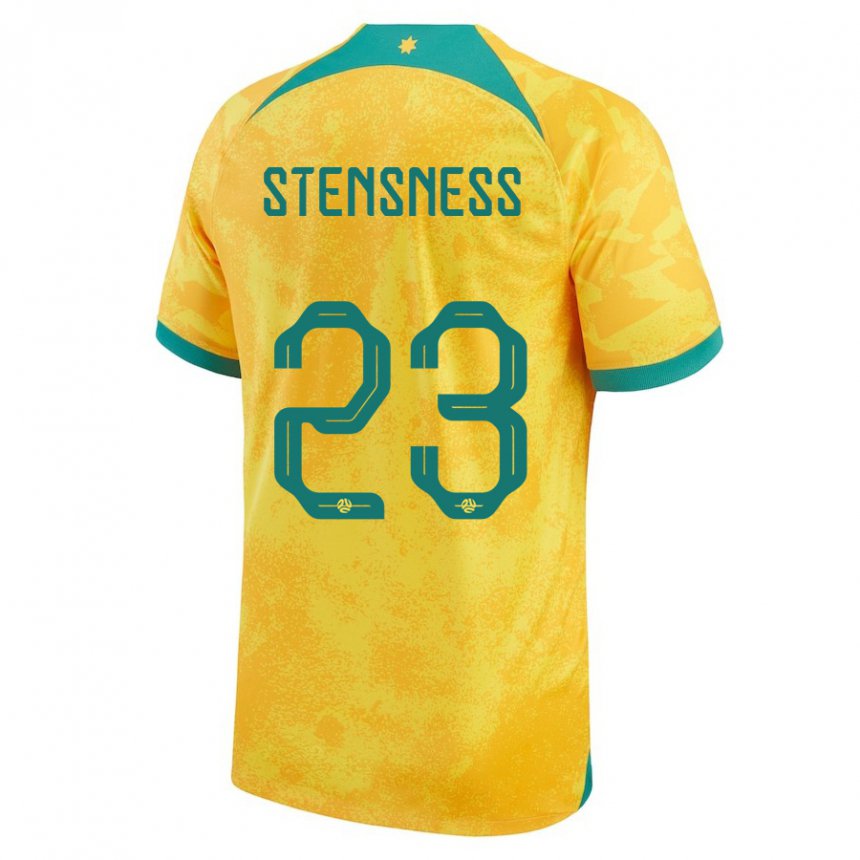 Mulher Camisola Australiana Gianni Stensness #23 Dourado Principal 22-24 Camisa
