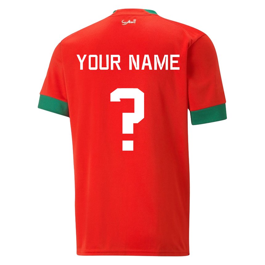 Mulher Camisola Marroquina Seu Nome #0 Vermelho Principal 22-24 Camisa