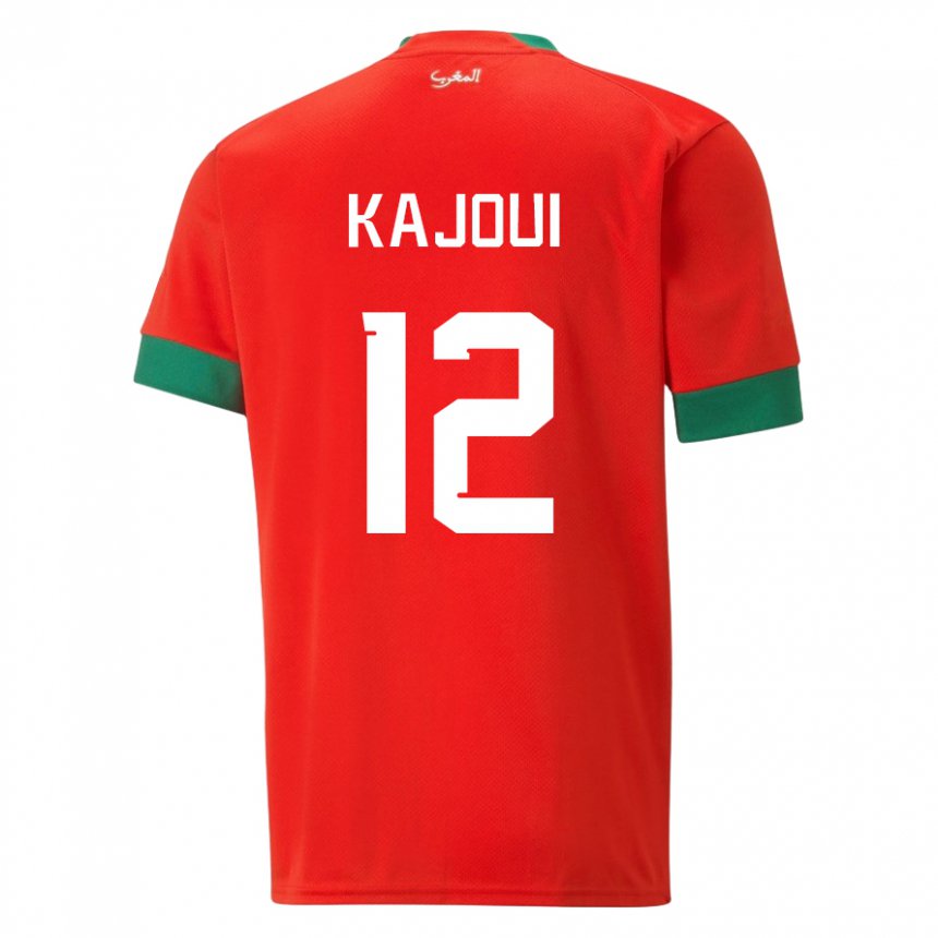 Mulher Camisola Marroquina Munir Kajoui #12 Vermelho Principal 22-24 Camisa