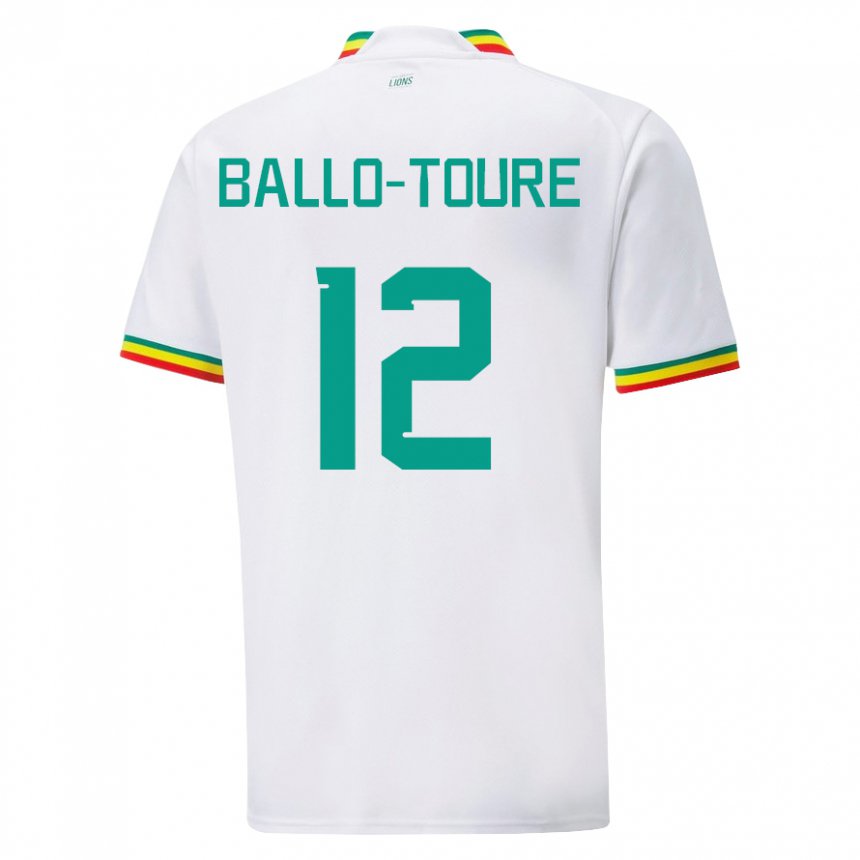 Mulher Camisola Senegalesa Fode Ballo-toure #12 Branco Principal 22-24 Camisa