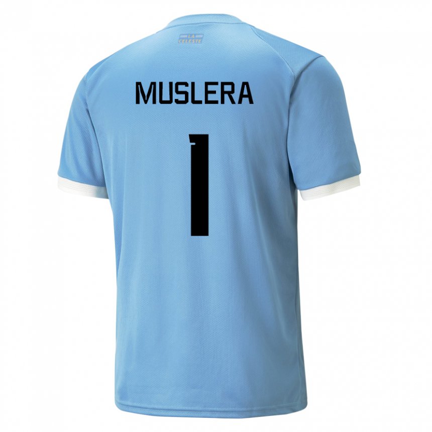 Mulher Camisola Uruguaia Fernando Muslera #1 Azul Principal 22-24 Camisa