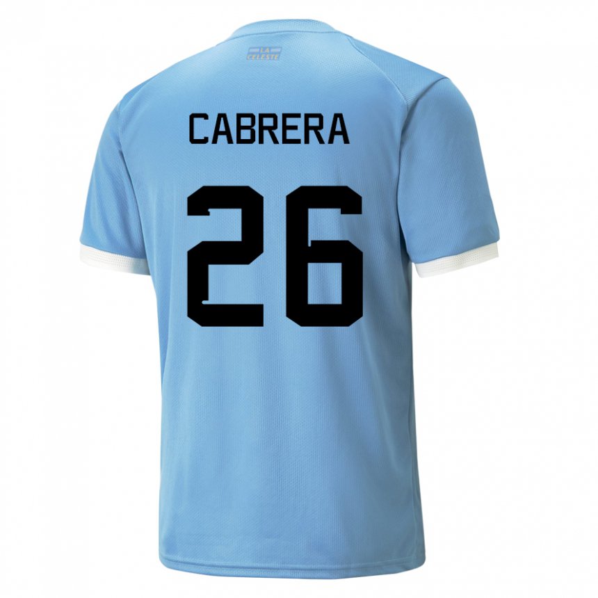 Mulher Camisola Uruguaia Leandro Cabrera #26 Azul Principal 22-24 Camisa