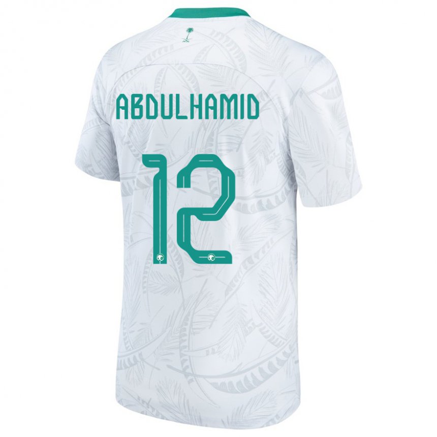 Mulher Camisola Saudita Saud Abdulhamid #12 Branco Principal 22-24 Camisa