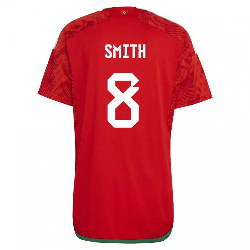 Mulher Camisola Galesa Matt Smith #8 Vermelho Principal 22-24 Camisa