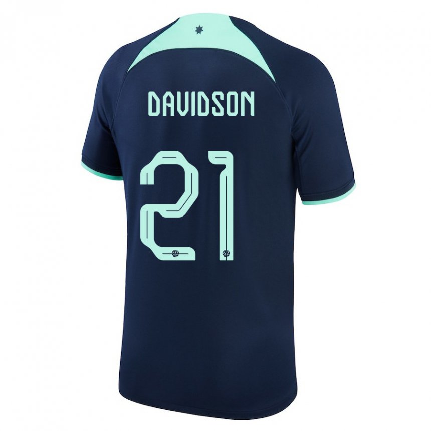 Mulher Camisola Australiana Jason Davidson #21 Azul Escuro Alternativa 22-24 Camisa