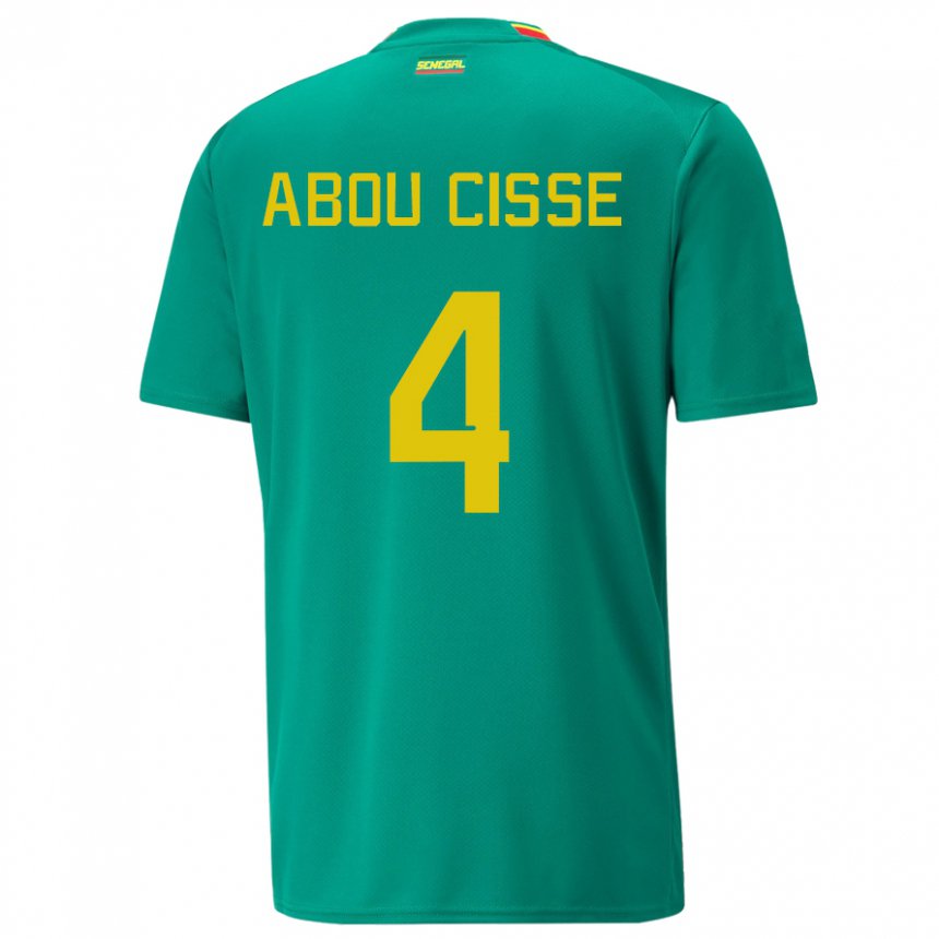 Mulher Camisola Senegalesa Pape Abou Cisse #4 Verde Alternativa 22-24 Camisa