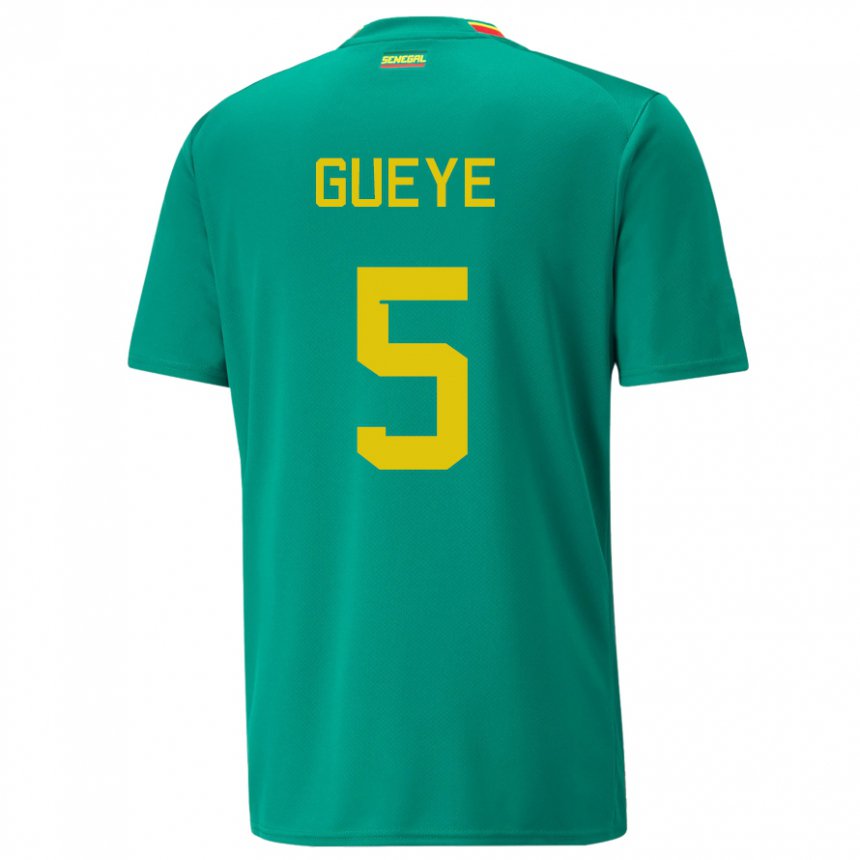 Mulher Camisola Senegalesa Idrissa Gueye #5 Verde Alternativa 22-24 Camisa