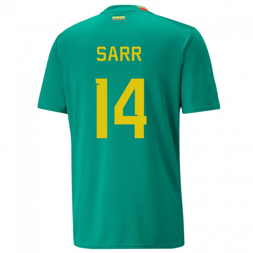 Mulher Camisola Senegalesa Pape Sarr #14 Verde Alternativa 22-24 Camisa