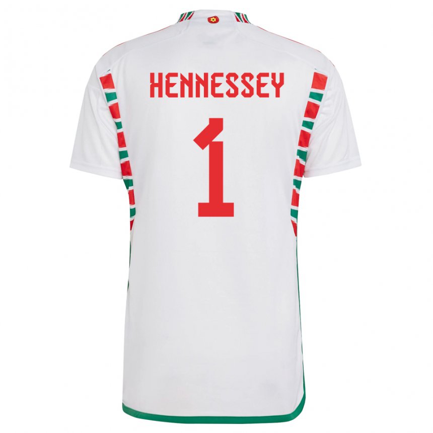 Mulher Camisola Galesa Wayne Hennessey #1 Branco Alternativa 22-24 Camisa