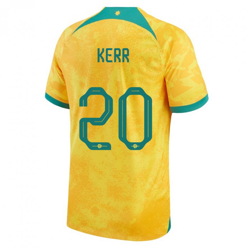 Criança Camisola Australiana Sam Kerr #20 Dourado Principal 22-24 Camisa