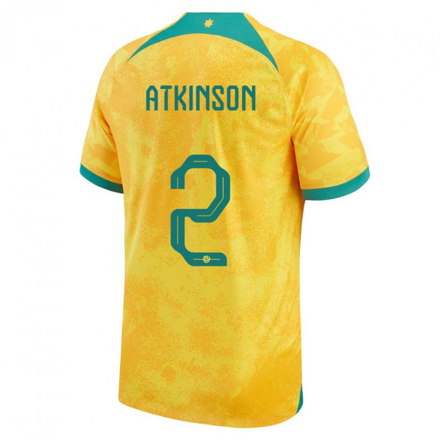 Criança Camisola Australiana Nathaniel Atkinson #2 Dourado Principal 22-24 Camisa