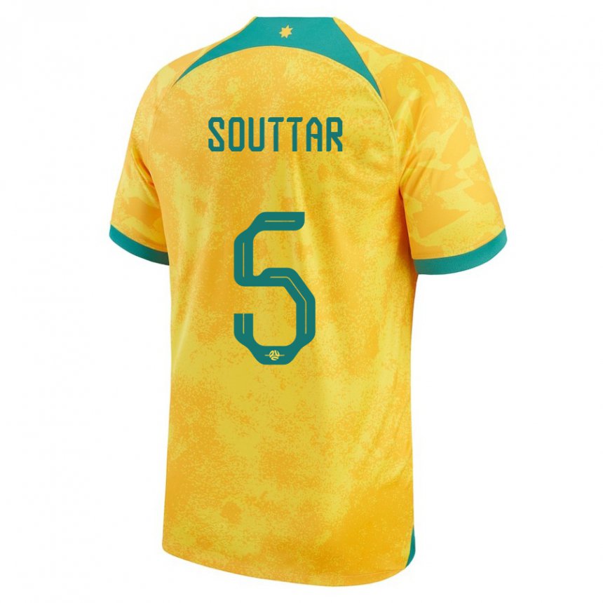 Criança Camisola Australiana Harry Souttar #5 Dourado Principal 22-24 Camisa