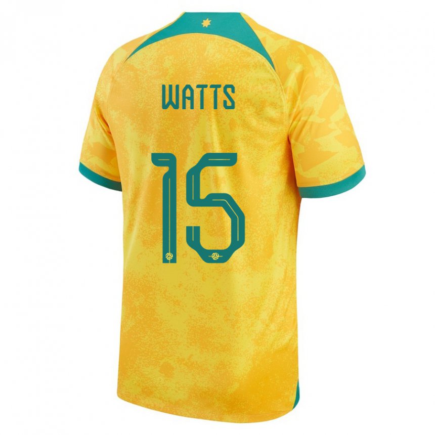 Criança Camisola Australiana Caleb Watts #15 Dourado Principal 22-24 Camisa