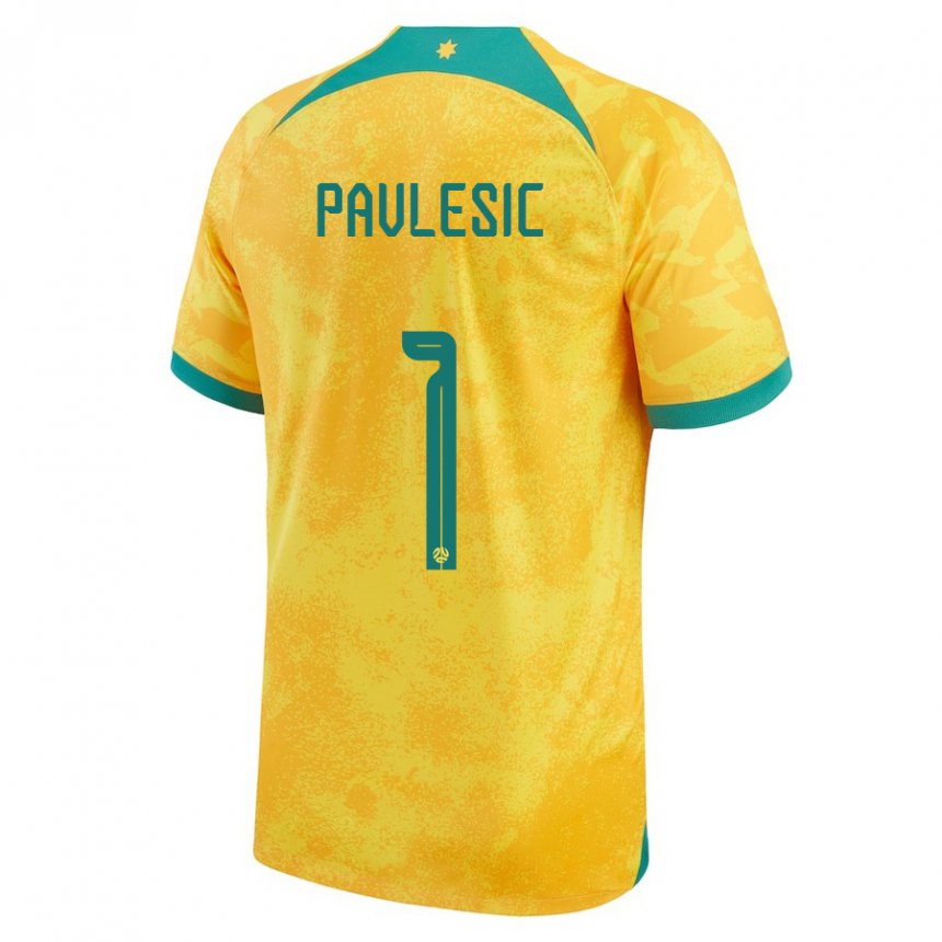 Criança Camisola Australiana Adam Pavlesic #1 Dourado Principal 22-24 Camisa