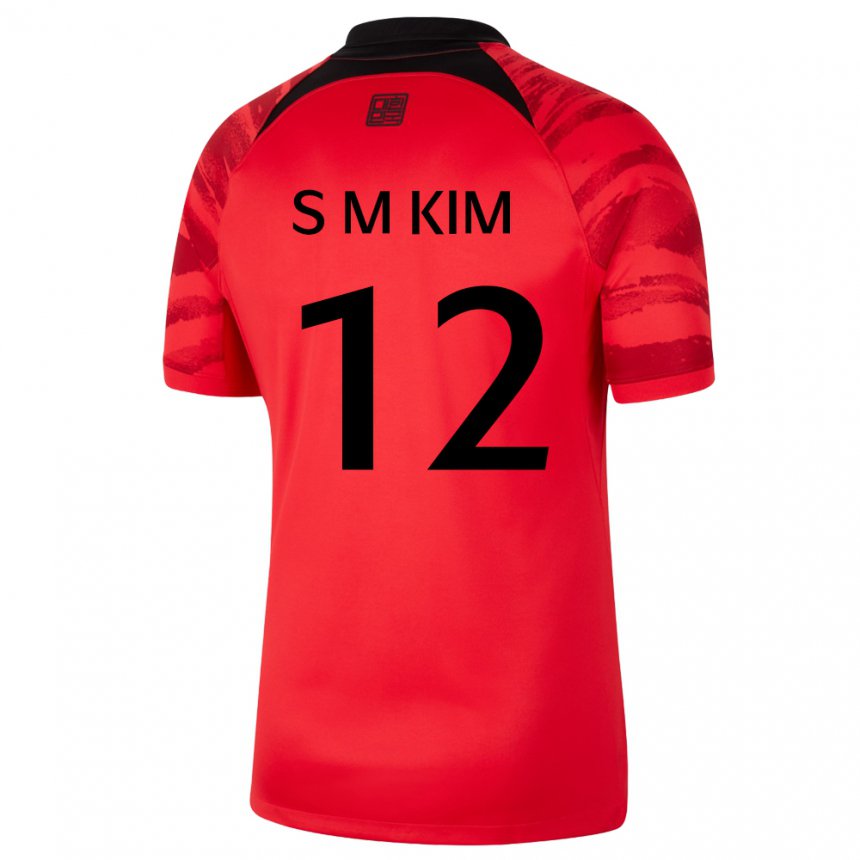 Criança Camisola Sul‑coreana Kim Seong Mi #12 Vermelho Preto Principal 22-24 Camisa