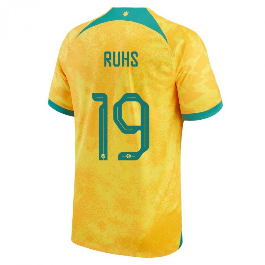 Criança Camisola Australiana Michael Ruhs #19 Dourado Principal 22-24 Camisa