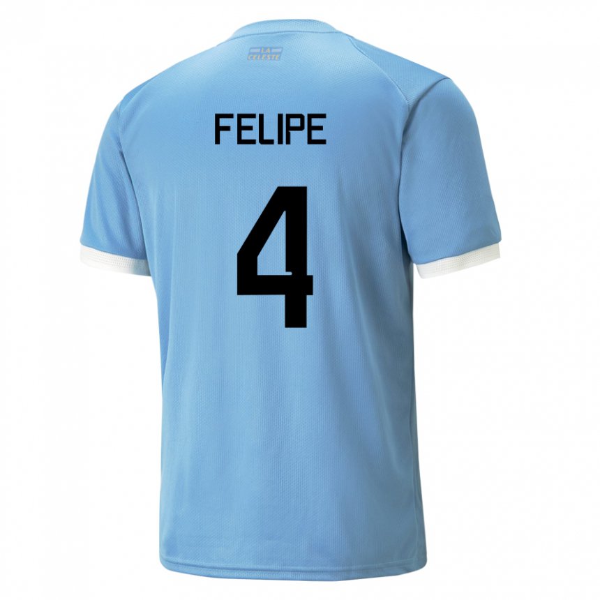 Criança Camisola Uruguaia Laura Felipe #4 Azul Principal 22-24 Camisa