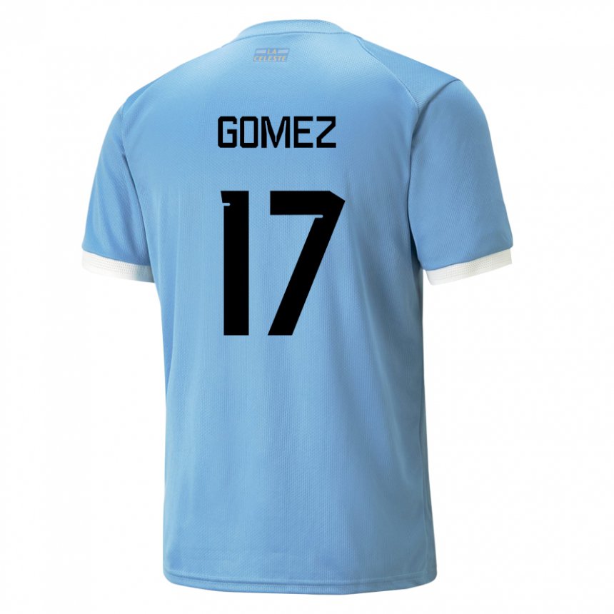 Criança Camisola Uruguaia Cecilia Gomez #17 Azul Principal 22-24 Camisa