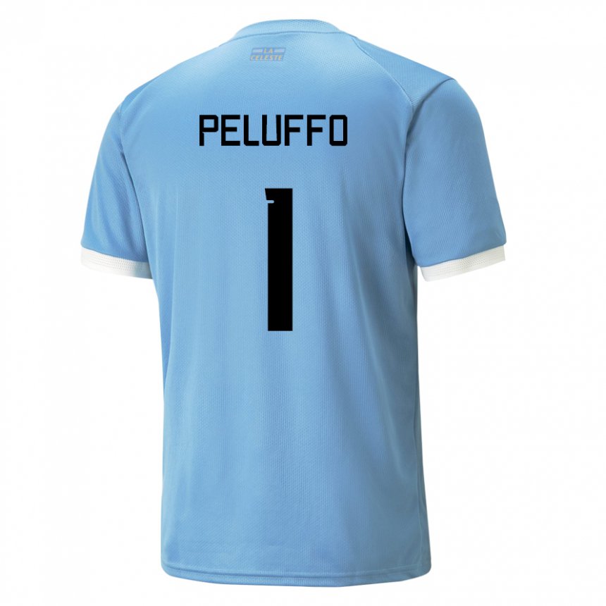 Criança Camisola Uruguaia Daniel Peluffo #1 Azul Principal 22-24 Camisa