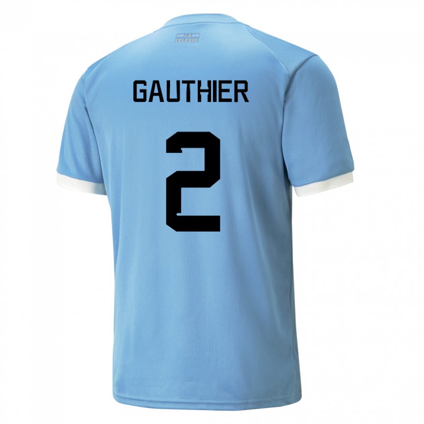 Criança Camisola Uruguaia Valentin Gauthier #2 Azul Principal 22-24 Camisa